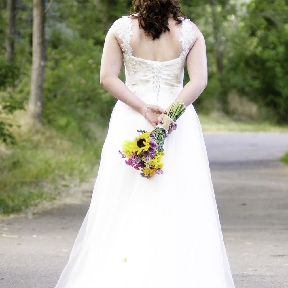 Beaded lace wedding dress